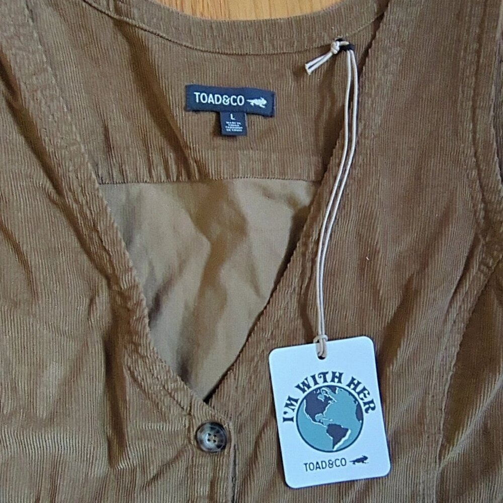 Toad&Co Large Brown Scouter Cord Jumper Dress Y2K CabinCore Cottage Prairie - Picture 4 of 9